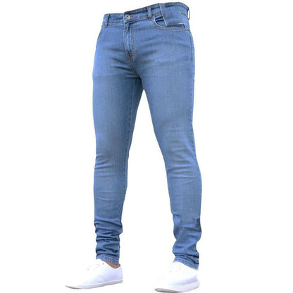 Men's Pants Retro Washing Zipper Stretch Jeans